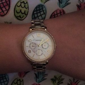 Gold Fossil watch